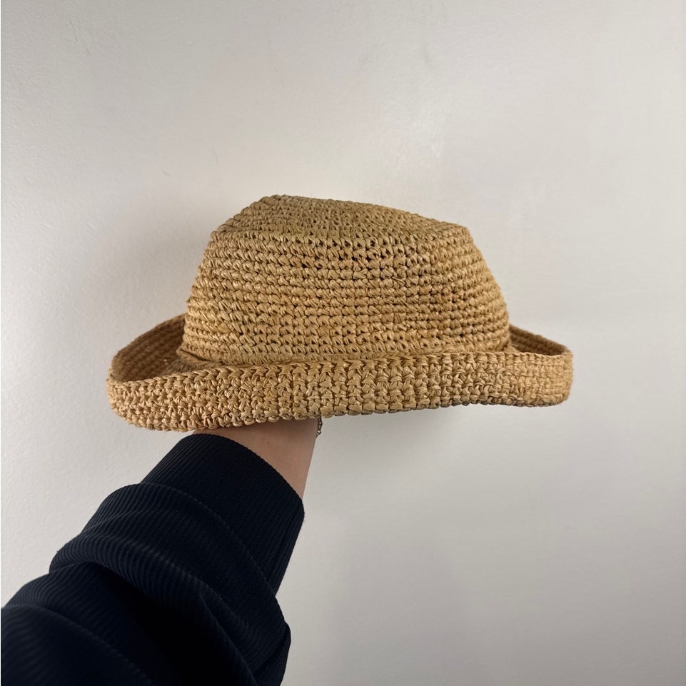 Peter Grimm Natural Straw Crochet Bucket Hat